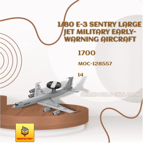 MOC Factory 128557 Military 1/80 E-3 Sentry Large Jet Military Early-warning Aircraft