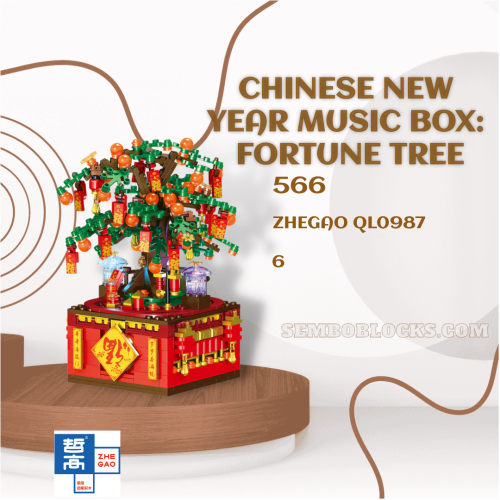 ZHEGAO QL0987 Creator Expert Chinese New Year Music Box: Fortune Tree