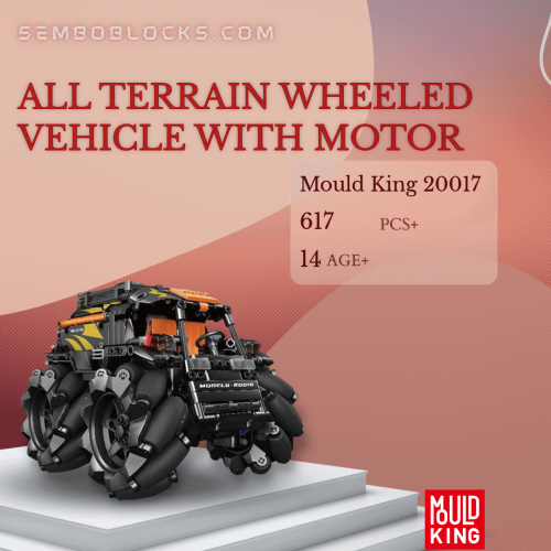MOULD KING 20017 Military All Terrain Wheeled Vehicle With Motor