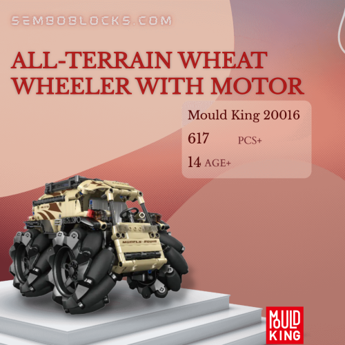 MOULD KING 20016 Military All-terrain Wheat Wheeler With Motor