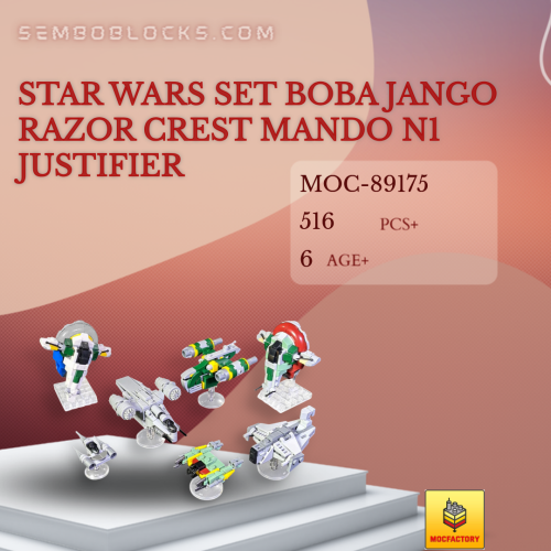 MOC Factory 89175 Star Wars Star Wars set Boba Jango Razor Crest Mando N1 Justifier