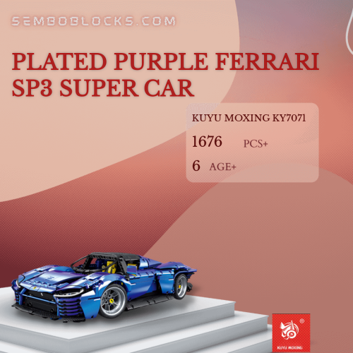 KUYU MOXING KY7071 Technician Plated Purple Ferrari SP3 Super Car