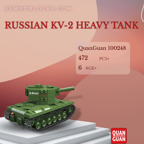 QUANGUAN 100248 Military Russian KV-2 Heavy Tank