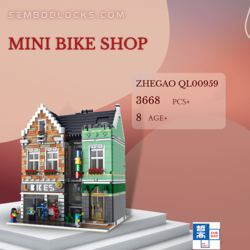 ZHEGAO QL00959 Modular Building MINI Bike Shop