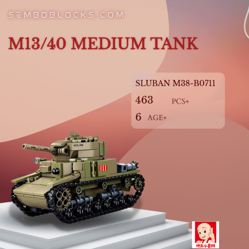 Sluban M38-B0711 Military M13/40 Medium Tank