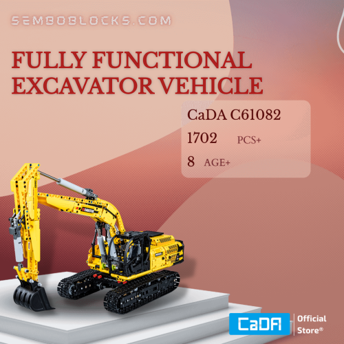CaDa C61082 Technician Fully Functional Excavator Vehicle