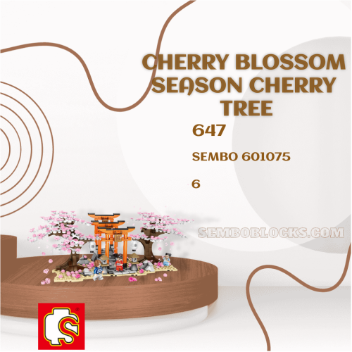 SEMBO 601075 Creator Expert Cherry Blossom Season Cherry Tree