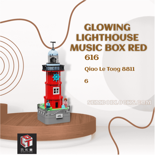 Qiao Le Tong 8811 Creator Expert Glowing Lighthouse Music Box Red